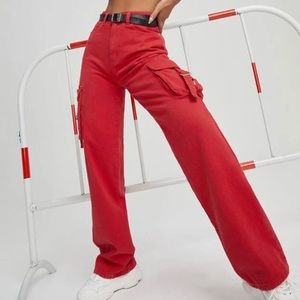 Red baggy pants